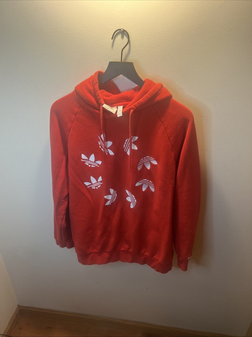 Adidas Shattered Trefoil Hoodie Mens size Medium Red/White